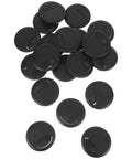 Super Sleek 20-Piece Cable Pass Through Grommet Kit black plastic desk hole covers for cable management, top view