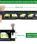 Pro Grade Torpedo Level With Magnetic Conduit V Groove Track, 6.2 Inch Aluminum Alloy Spirit Level With Four Vials, Thumb Screw TL13