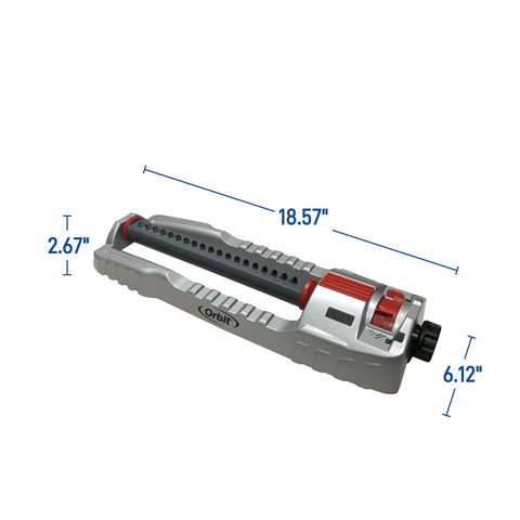 Oscillating Water Sprinkler For Lawn And Garden With Metal Base And Custom Pattern Dial Covers Up To 4000 Square Feet Adjustable