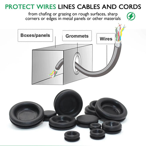 Pro Grade Rubber Grommets Kit For Automotive Wiring, 170 Pcs Assorted Sizes 0.25 Inch To 1 Inch, diagram of wire protection