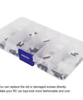 Premium Stainless Steel RC Car Screw Kit With Transparent Storage Box for 1/16 Brushless RC Cars, Rustproof Fasteners