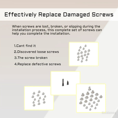 Total Knockout Complete Screw Set For iPhone 14 Plus Phone Repair Kit showing various screws for replacing damaged fasteners.