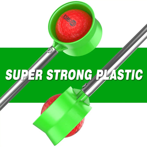 Telescopic Stainless Steel Golf Ball Retriever 9Ft 12Ft Long Reach With Double Sided Cup Durable Pick Up Tool in green color
