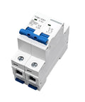 Tough As Nails Heavy Duty MCB Miniature Circuit Breaker C Curve 63 Amp 230 400 Volt Panel Switch view from the side with blue lever.