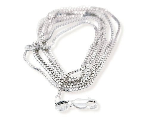 18 Inch 925 Sterling Silver Box Chain Necklace 1.2mm Wide With Lobster Clasp Made In Italy Dope Everyday Jewelry For Any Outfit Men Women