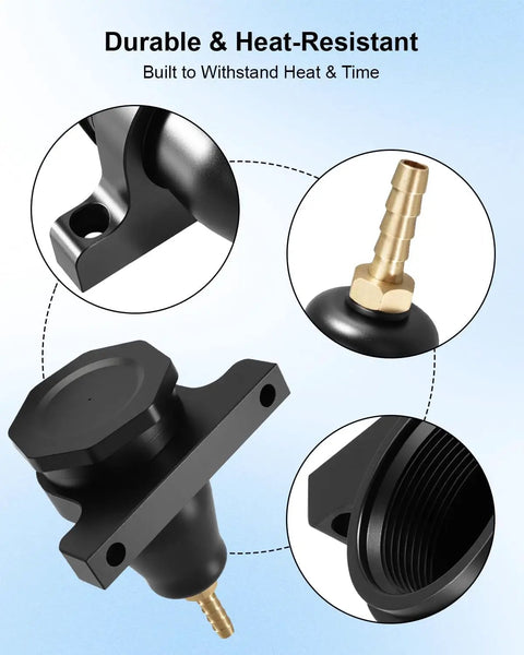 GM Hydraulic Clutch Reservoir Built From Black Billet Aluminum Ultra Stable Under Pressure Leak Proof And Vibration Resistant A Solid Upgrade For Plastic Clutch Systems, black billet aluminum reservoir with brass hose connector