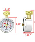 2.5 Inch Dial Water Pressure Gauge With Three Quarters Inch Female Hose Thread Waterproof Pressure Tester For Home And Garden Memory Pointer 0 To 100 Psi Durable Stainless Steel Case