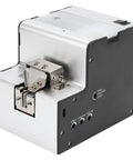 Side view of a screw feeder and arranging machine for M1.0 to M5.0 screws, featuring 200cc capacity, smooth track, durable design.