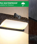 IP65 waterproof outdoor dusk to dawn photoelectric sensor with swivel mount in rain, controlling wall light for energy saving.