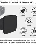 2 Inch Trailer Hitch Cover Black Rubber Tow Receiver Tube Plug Cap Universal 2x2 Square Receiver For Class 3 4 5 Trucks Image