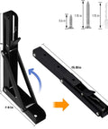 16 Inch Folding Shelf Brackets Set Of 2 Heavy Duty Stainless Steel Collapsible Triangle Shelf Brackets with screws shown