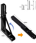 Built Tough Folding Shelf Brackets 16 Inch 4 Pack Metal Collapsible Wall Mounted Shelves, black steel with screws included.