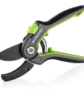Anvil Pruning Shears 8-Inch Heavy Duty Gardening Hand Pruner With SK5 Steel Sharp Blades, rust resistant, green handle