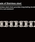 Size 50 Stainless Steel Roller Chain 10 Feet Long With Two Master Links Single Strand For Chain Driven Gate Operators and More