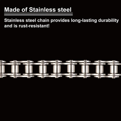 Size 50 Stainless Steel Roller Chain 10 Feet Long With Two Master Links Single Strand For Chain Driven Gate Operators and More