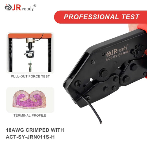 Badass Mini Fit Jr Connector Kit With Quick Crimping Tool And Pin Extractor For Smooth 18 To 24 Awg Wiring Runs, crimping tool in use.