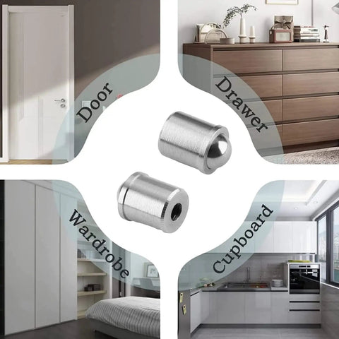 Badass Stainless Steel Ball Catch Latch Pair For Closet Doors And Cabinet Drawers Hella Rugged Spring Plunger in modern home settings.