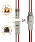 12 AWG 2 Pin DTP Connector 2 Way Waterproof Automotive Electrical Connectors shown with wiring details