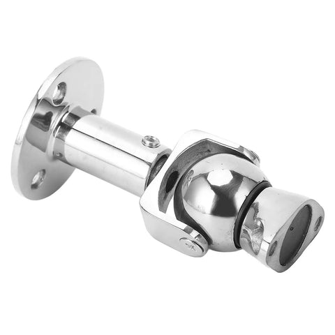 Stainless Steel Marine Door Stopper With Rotating Magnetic Head, Self Aligns Perfectly For Yachts RV And Boat, close-up view.
