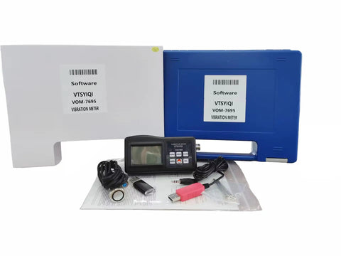Vibe Meter Vibrometer For Machinery With RS232 Software And USB Cable Measures 0.01 To 400 mm/s, with case and probes