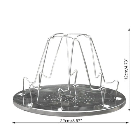 Stovetop Camping Toaster 4 Slice For Gas Stove, durable stainless steel rack with dimensions visible