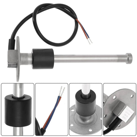 Heavy Duty 316 Stainless Fuel Tank Sending Unit 240 Ohms to 33 Ohms 7 Inch Gauge Sender for Marine Boat RV Truck Water Level Gas Tank Sensor Built Tough Durable Reed Switch Output No Tank Adjustment Needed, 7-inch sender with wires