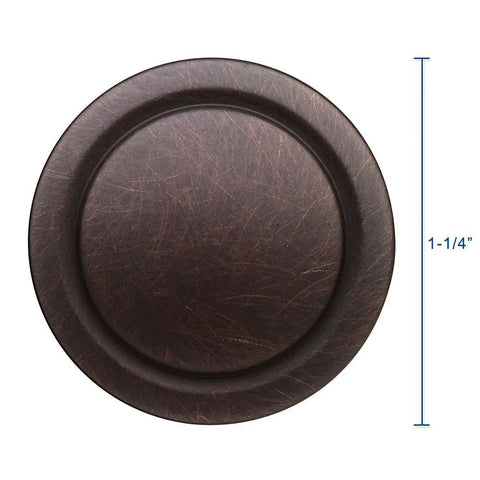 Oil Rubbed Bronze Cabinet Knobs 25 Pack Modern Solid Metal Drawer Pulls For Kitchen Cabinets And Dressers, top view with size