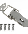 Beefy Stainless Steel Toggle Latch Set 87 By 28mm Heavy Duty Cabinet Hardware for doors, shown with screws