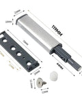 10 Pack Magnetic Push Latches For Cabinets And Drawers, showing dimensions and components, push to open latch hardware.