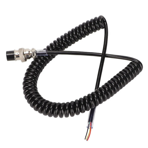 4 Pin Radio Microphone Cable With Flexible Coiled Design Prewired One End 4 Pin Female Plug For CB Ham Radios Extends Up To 180 CM