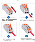 Plug-N-Play Quick-Connect Terminal Kit 2-In 2-Out And 3-In 6-Out Wiring Terminals installation steps diagram