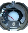 Beefed Up Trailer Axle Backing Plate With Electric Right Hand Brake Flange 12.25 By 3.5 Inch Five Bolt Pattern Fits 9K 10K 12K Axles