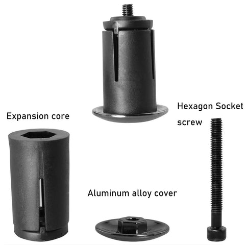 Components of Aluminum Alloy Bike Bar End Plugs With Expanding Locking Caps Road And Mountain Bike Handlebar Ends