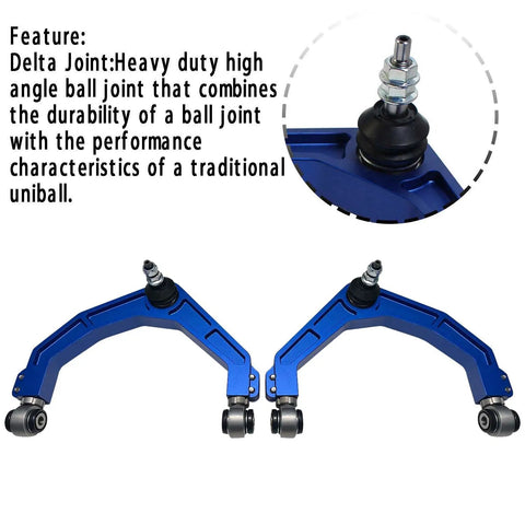 Heavy Duty Forged Upper Control Arms For 2-4 Inch Lift Compatible With Dodge Ram 1500, CNC Machined 6061 Aluminum, Blue