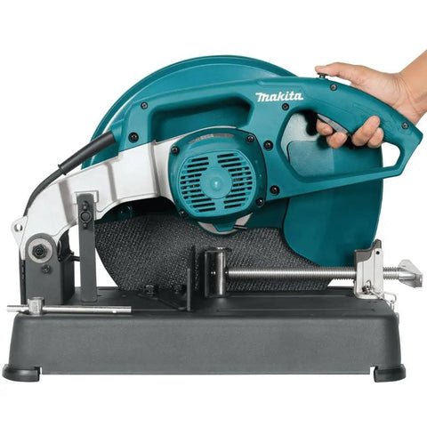 Beast 14 Inch Cut Off Saw With 15 Amp Motor And 3800 RPM For Heavy Duty Cuts Adjustable Spark Guard Two Stage Lock Off Button And 45 Degree Fence Up To 3 Locations For Sharp Accurate Material Bevels