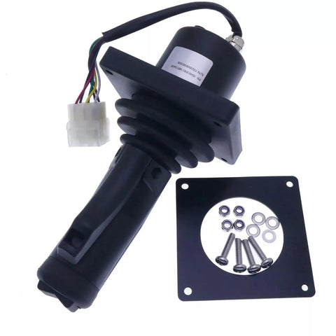 Top Shelf Replacement Joystick Controller For JLG Vertical Mast Lifts Models 1600345 1600402 showing black joystick, wiring, and mounting plate.