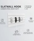Tool Free Slatwall Hook For Quick Display Setup Heavy Duty Carbon Steel Storage Organizer For Garage And Workshop 13 Inch