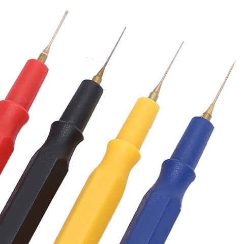 Watch Repair Oiler Kit With Four Plastic Oilers In Four Sizes, Oiler Pen Needles highlighted in red, black, yellow, blue handles