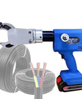 Rechargeable Hydraulic Cable Cutter With 360 Degree Rotatable Alloy Steel Blades Electric Wire Cutting Tool Dual Battery Cordless Scissors For Fast Safe Electrical Work