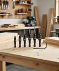 6 Piece Screw Extractor Set for Reversing Damaged Screws and Bolts Works with Any Drill 3 to 12mm in woodworking shop