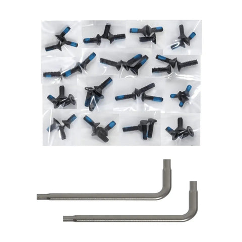 Badass Red Dot Screw Replacement Kit With Forty Five Pieces Including M3 And M3 Point Five and assorted drives in plastic bags.