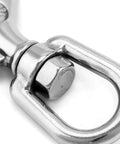Built Tough Stainless Steel 304 Rotatable Clevis Chain Hook With 360 Degree Swivel, 2000lb Load Capacity, Hoist Slip Hook For Pallet Rack Safety And Lifting Chains, stainless steel hook close-up