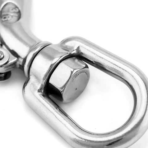 Built Tough Stainless Steel 304 Rotatable Clevis Chain Hook With 360 Degree Swivel, 2000lb Load Capacity, Hoist Slip Hook For Pallet Rack Safety And Lifting Chains, stainless steel hook close-up