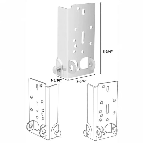 Heavy Duty Garage Door Track Lift Bracket Built To Last For 2 Inch Track Fits 7/16 Inch Stem Rollers Durable And Easy To Install Bottom Bracket Replacement For Reliable Smooth Operation with dimensions and design details.