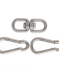Heavy Duty Stainless Steel Hanging Kit With 360 Degree Spring Hook And Extended Compression Spring For Punching Bags Hammocks Swings