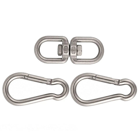 Heavy Duty Stainless Steel Hanging Kit With 360 Degree Spring Hook And Extended Compression Spring For Punching Bags Hammocks Swings