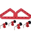 Adjustable Right Angle Woodworking Clamp For Precision Projects Lightweight Aluminum Alloy Fixture 0 To 90 Degree Clamping Angle Red And Black Finish