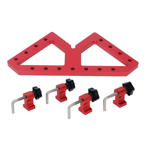 Adjustable Right Angle Woodworking Clamp For Precision Projects Lightweight Aluminum Alloy Fixture 0 To 90 Degree Clamping Angle Red And Black Finish