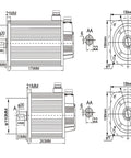 FPBIGCHA 130ST-M15025 servo motor technical drawing; side and front views with mounting dimensions