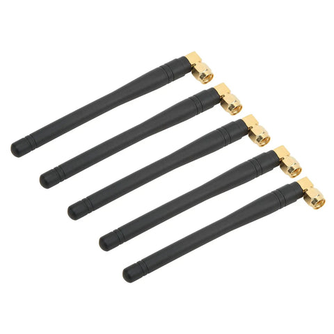 Five Pack Router Antennas 50W 3dBi High Gain SMA Male For Drones, Home Security, Smart Home Systems, gold connectors